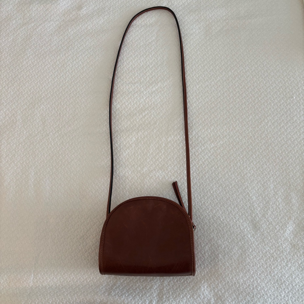 Margot Leather Half Moon Crossbody Bag